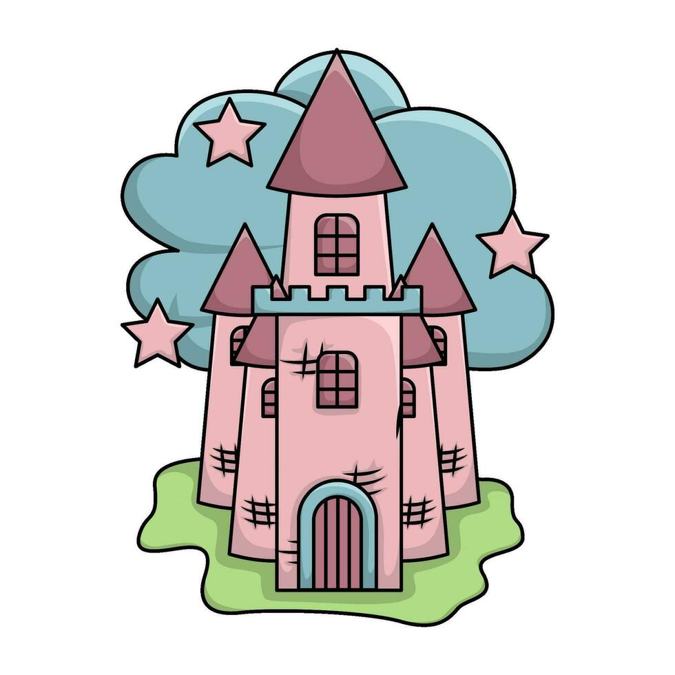 palace with star illustration vector