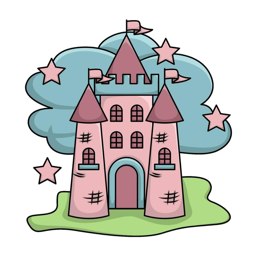 palacio con estrella ilustración vector