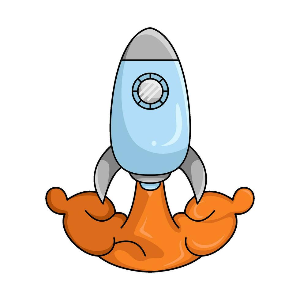 rocket fly  illustration vector