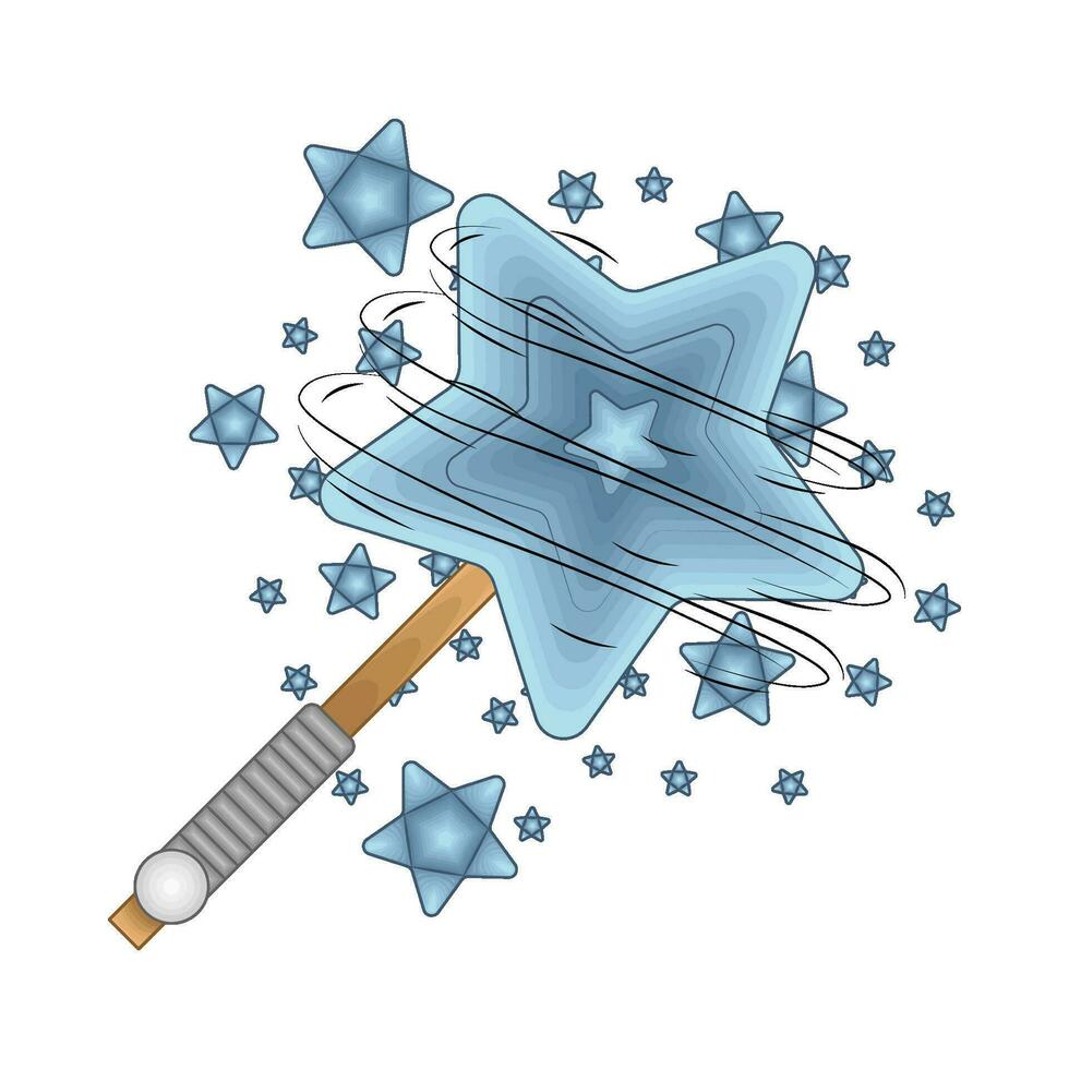 star blue stick with star blue illustration vector