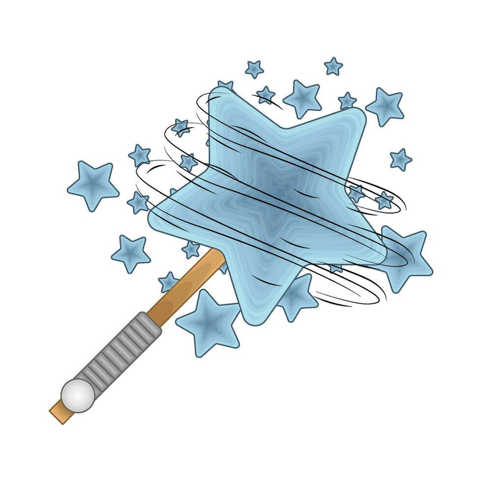 estrella azul palo con estrella azul ilustración vector