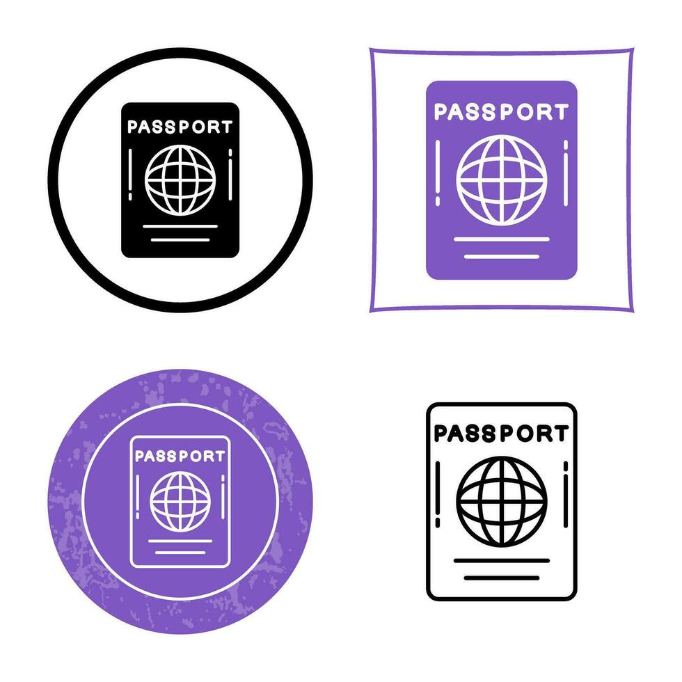 icono de vector de pasaporte