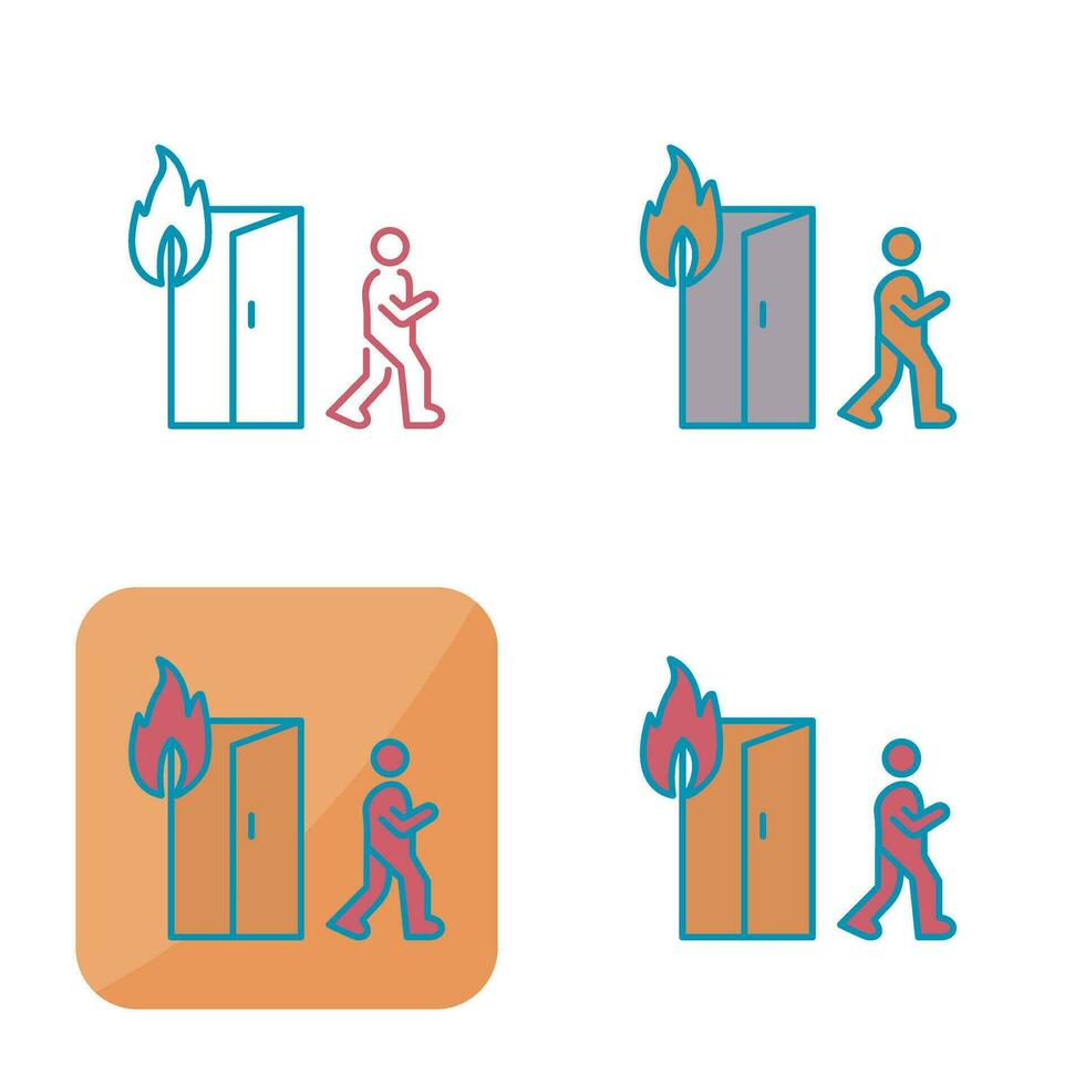 Unique Running from Fire Vector Icon