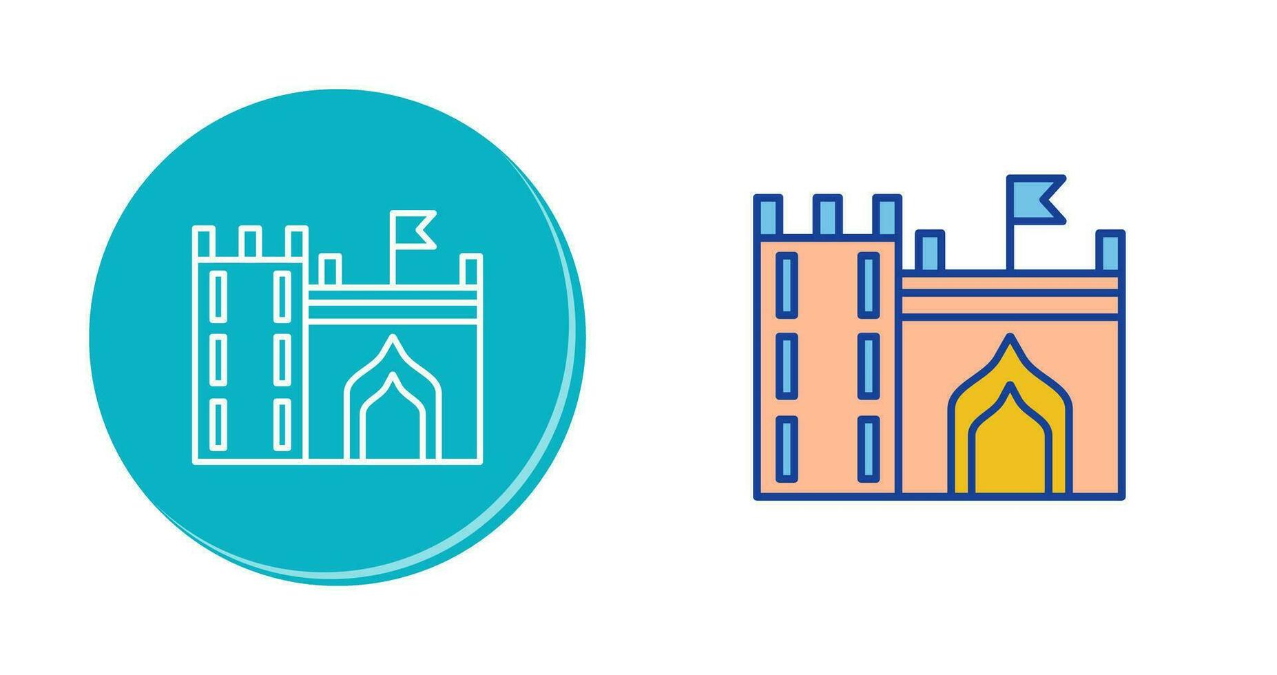 Castle with Flag Vector Icon