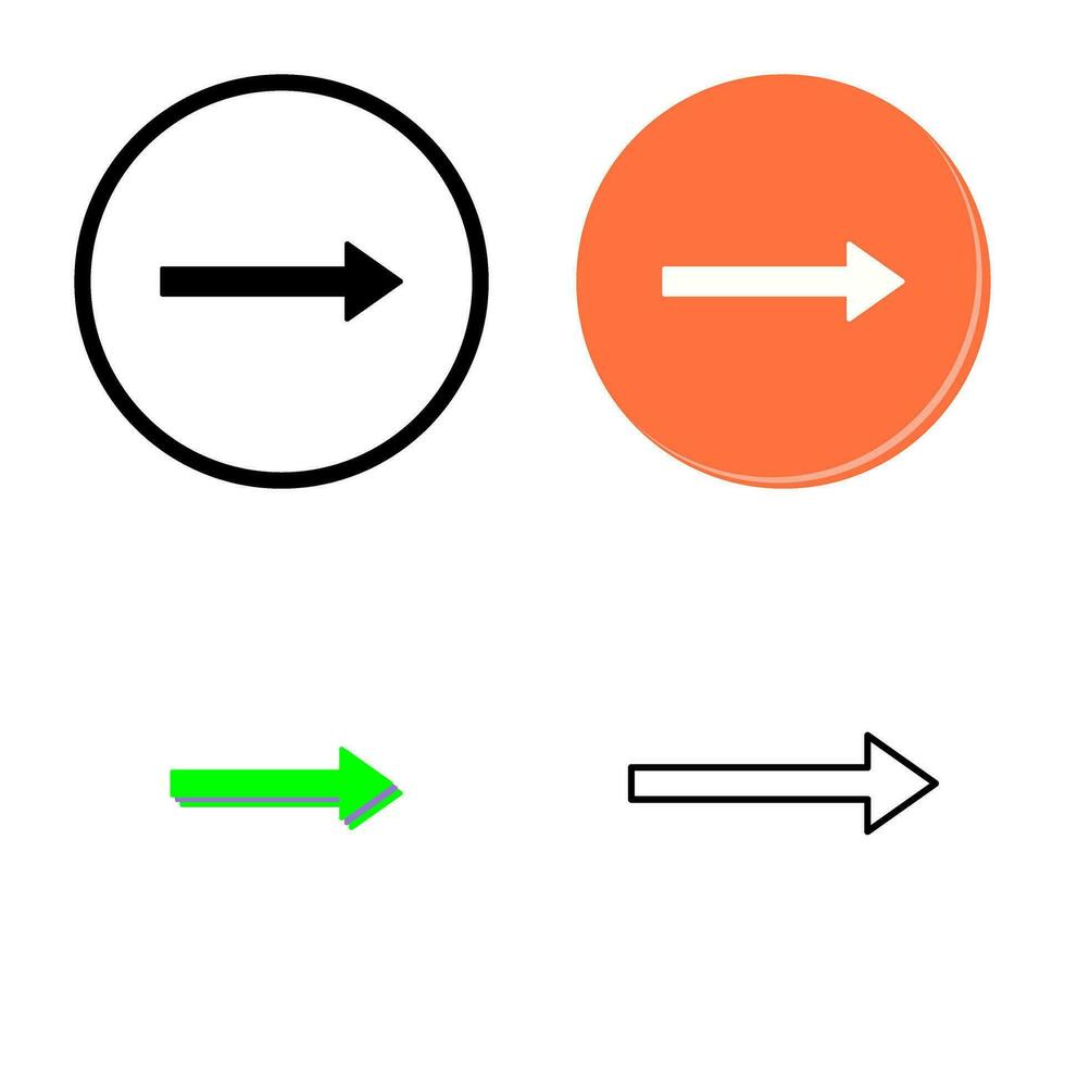 Unique Right Arrow Vector Icon