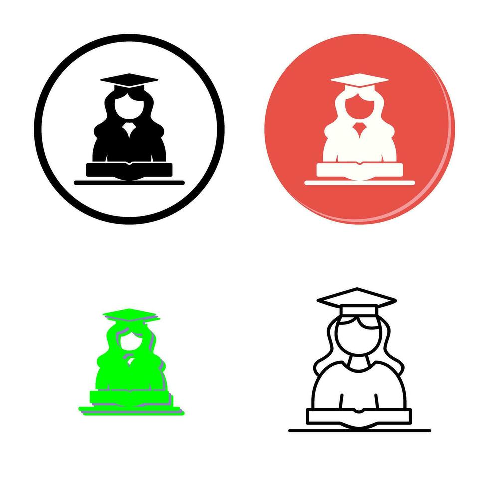 Unique Female Student Vector Icon