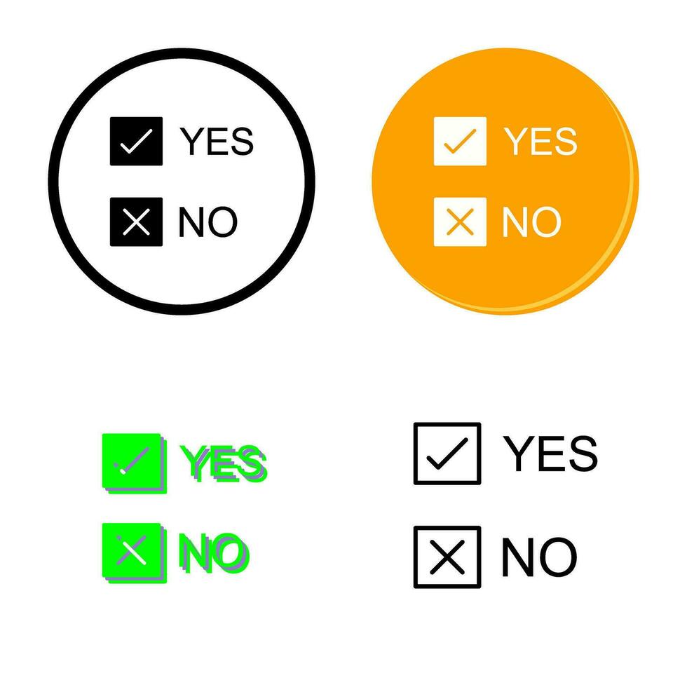 Yes No Option Vector Icon