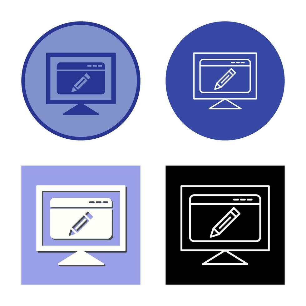 editar icono de vector de página web