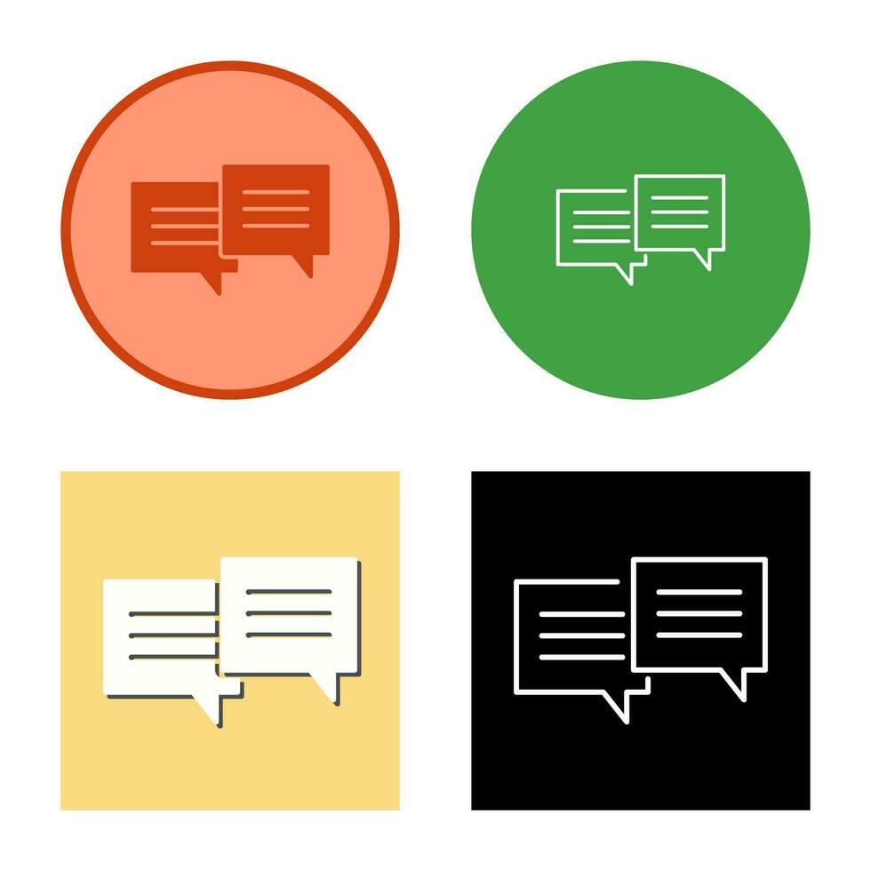 Unique Two Chat Bubbles Vector Icon