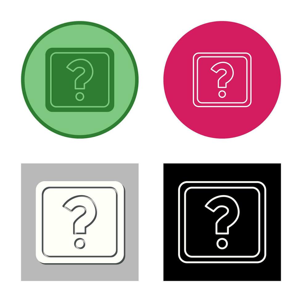 Unique Question Mark Vector Icon