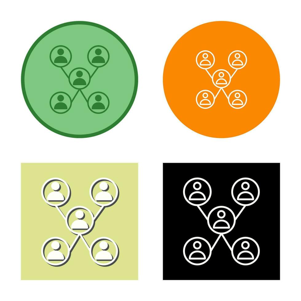 Unique Company Network Vector Icon