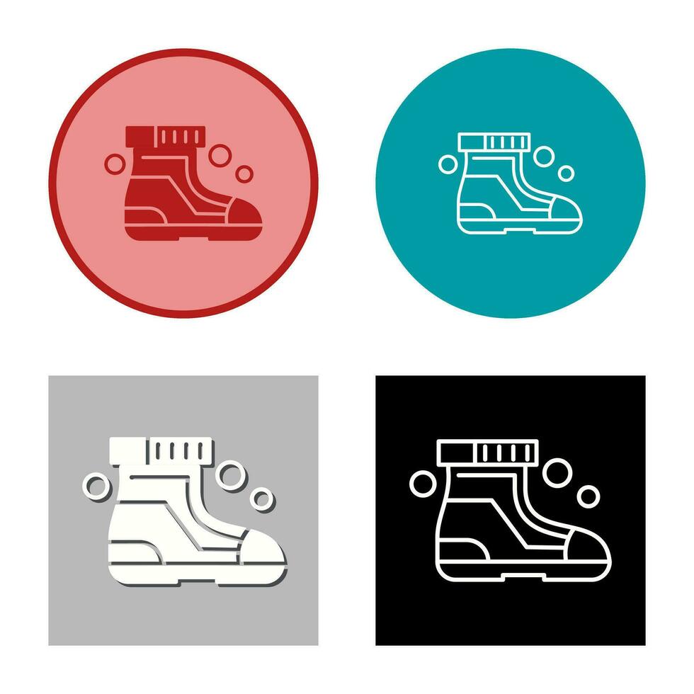 icono de vector de botas de esquí