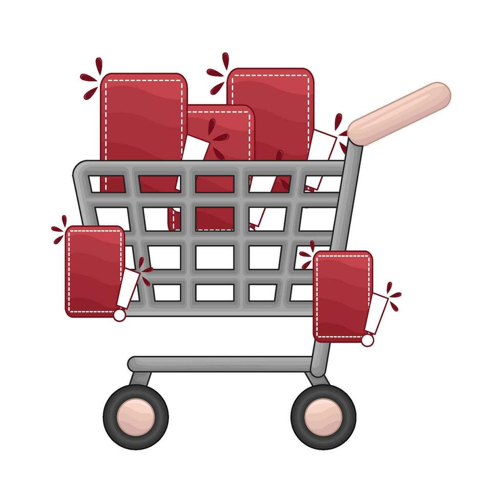 sticker price in cart shopping illustration vector