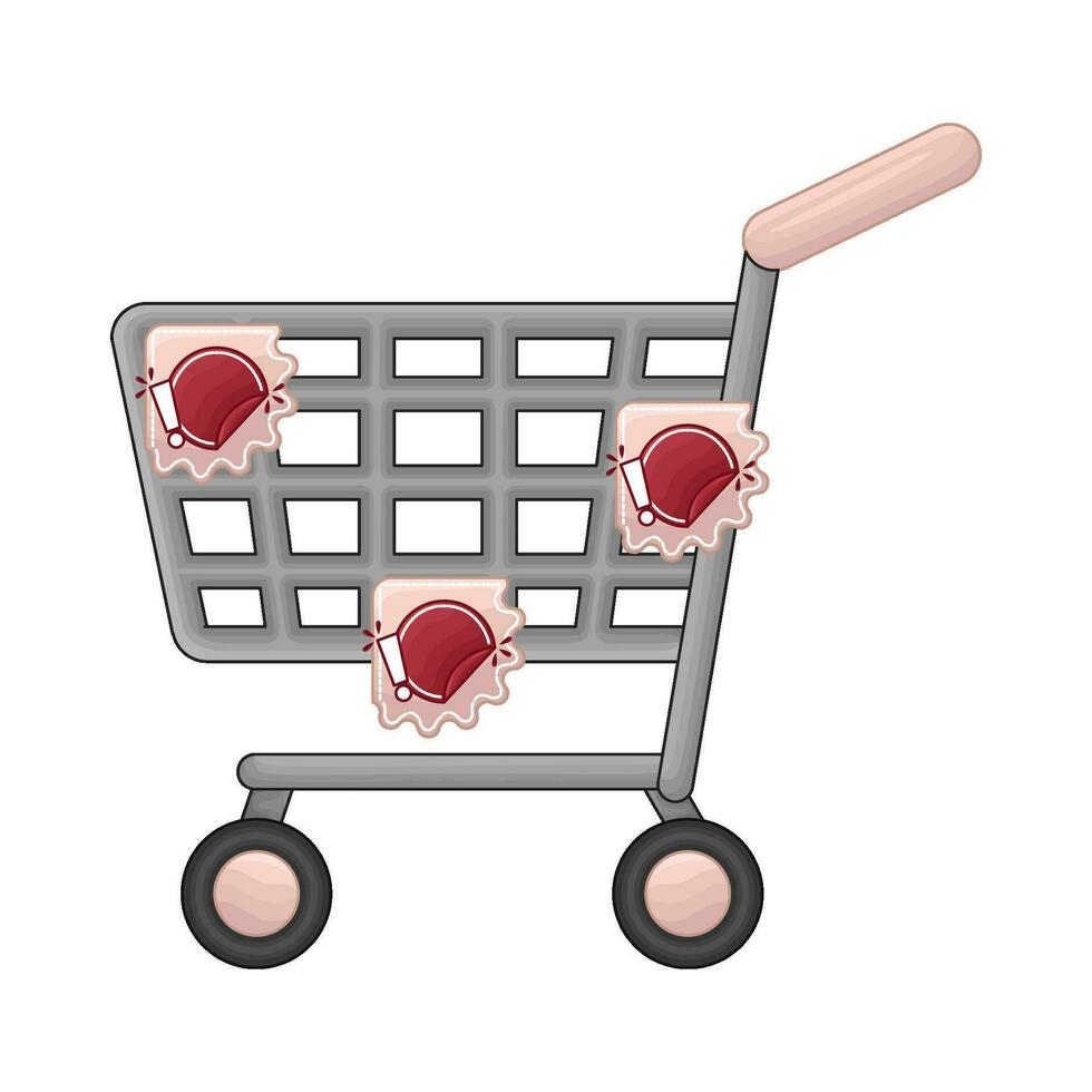 sticker price in cart shopping illustration vector