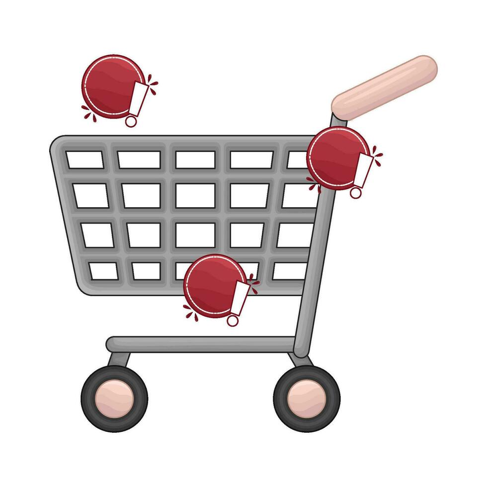 sticker price in cart shopping illustration vector