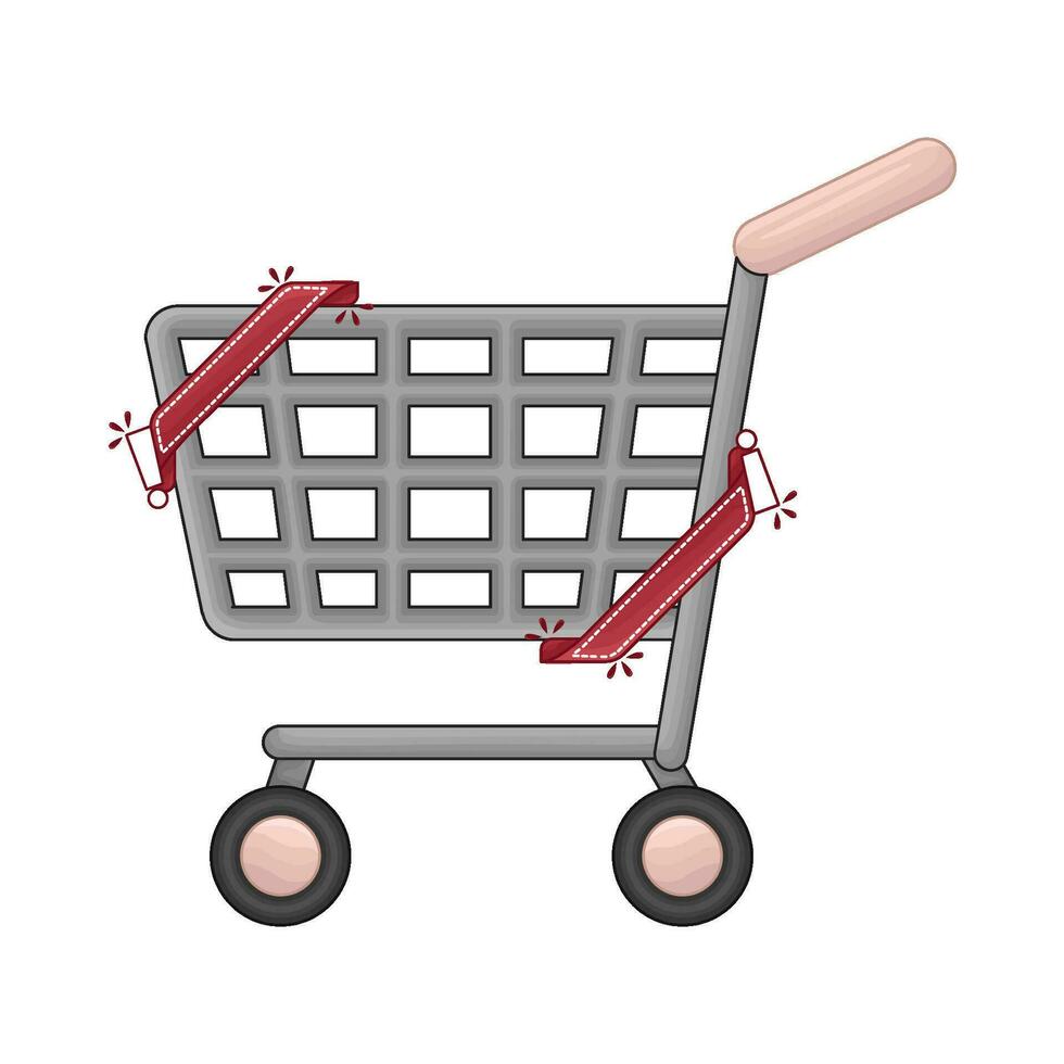 sticker price in cart shopping illustration vector