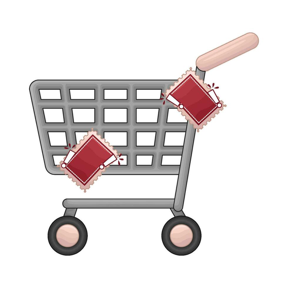 sticker price in cart shopping illustration vector