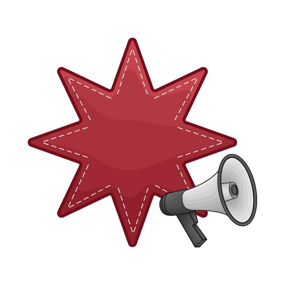 sticker price with megaphone illustration vector