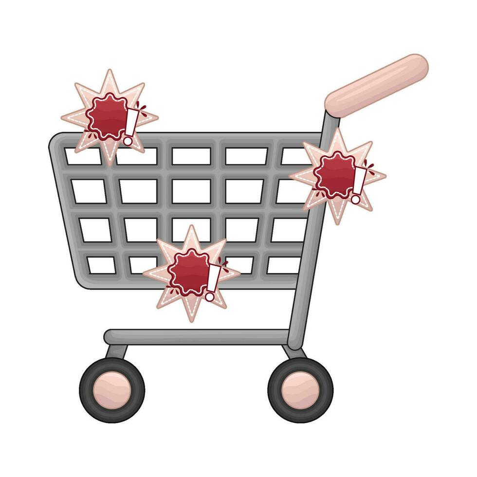 sticker price in cart shopping illustration vector