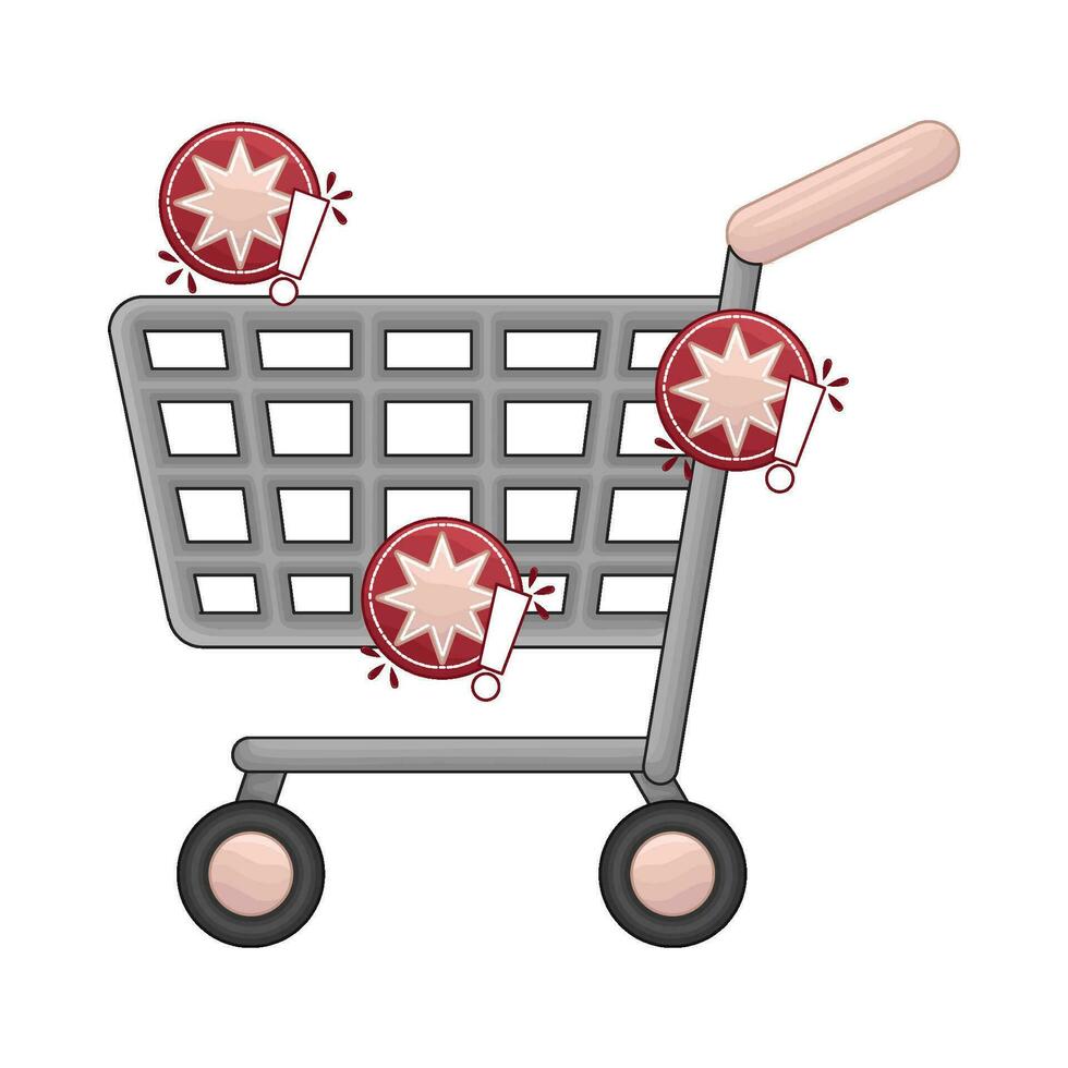 sticker price in cart shopping illustration vector