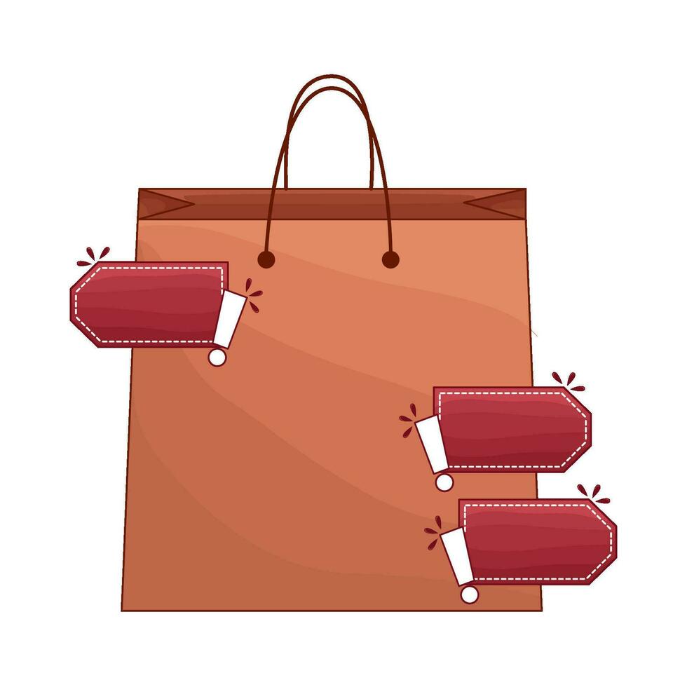 sticker price in paperbag illustration vector