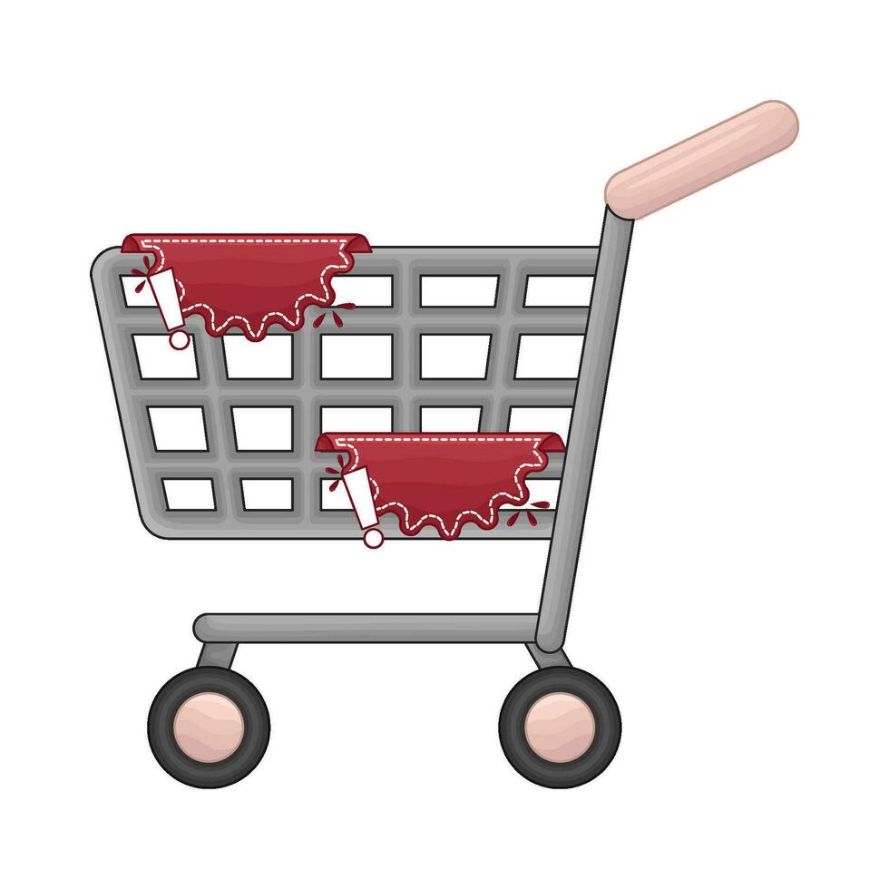 sticker price in cart shopping illustration vector