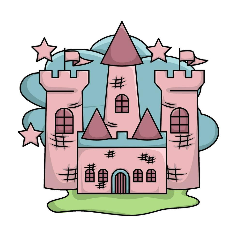 palace with star  illustration vector