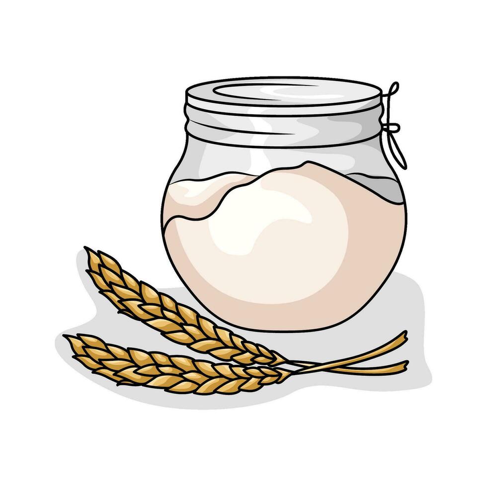 flour bread with wheat illustration vector