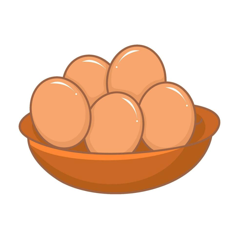 egg in bowl illustration vector