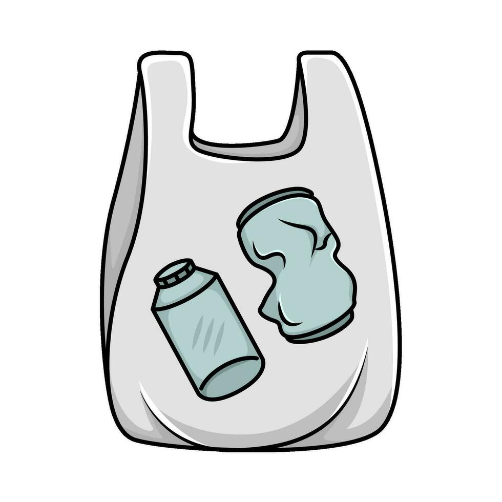 trash  in plastic bag illustration vector