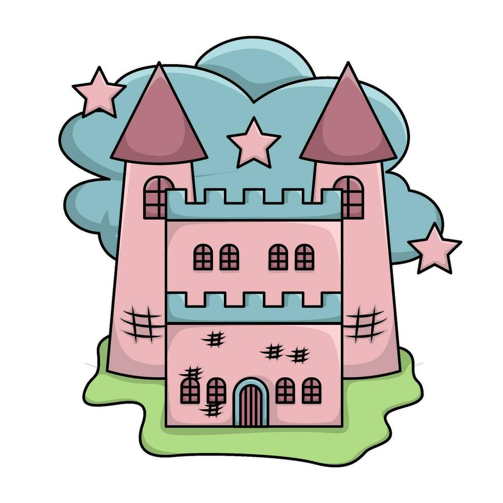 palace with star illustration vector