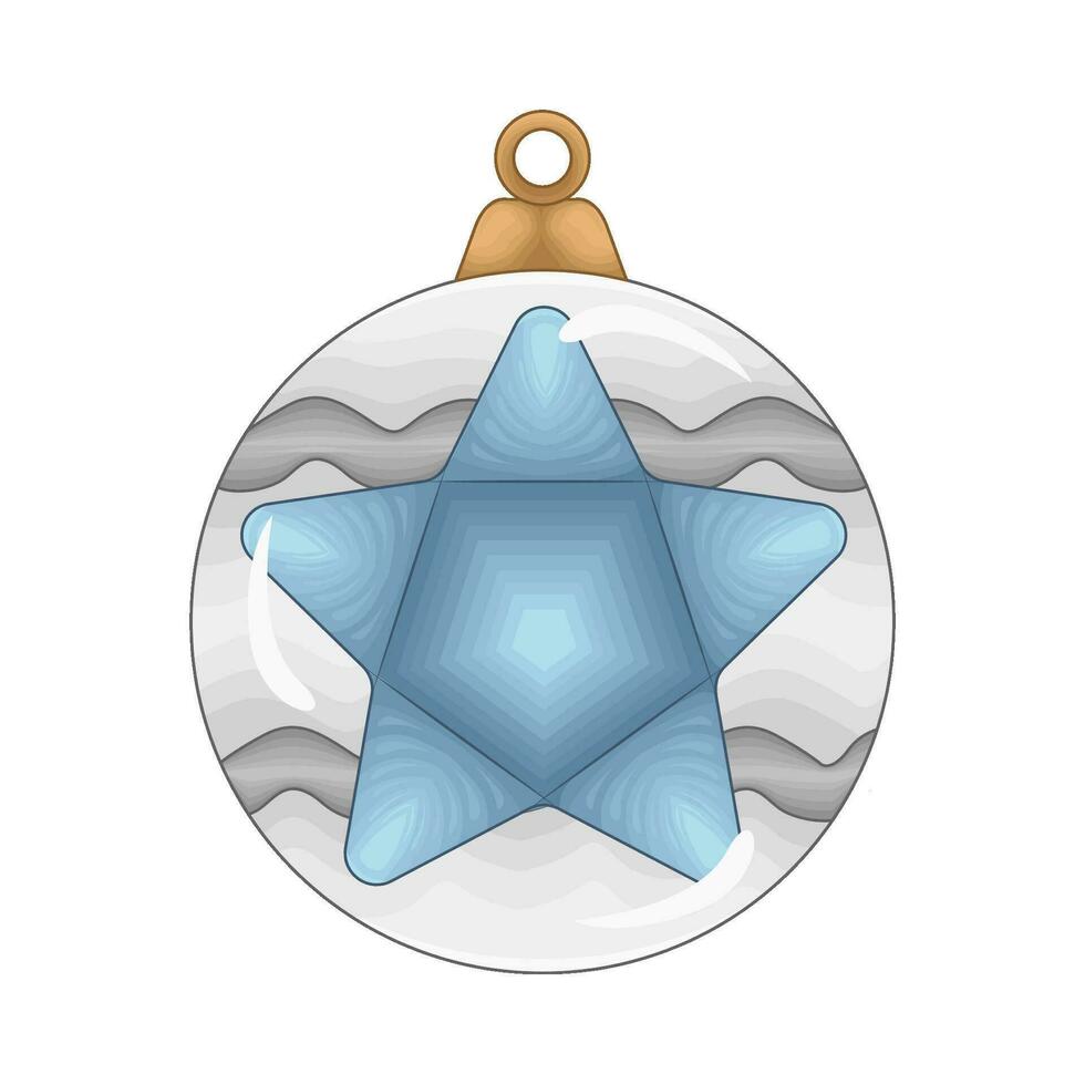 star blue in bell decoration illustration vector