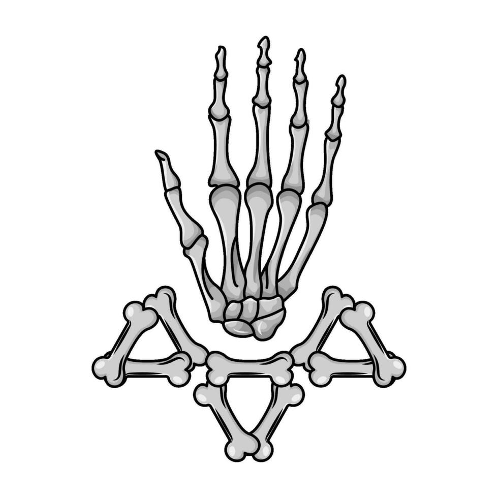 hueso humano Víspera de Todos los Santos ilustración vector