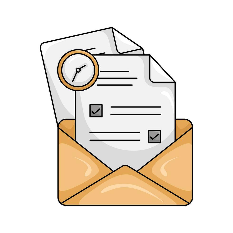 tarea lista en correo ilustración vector