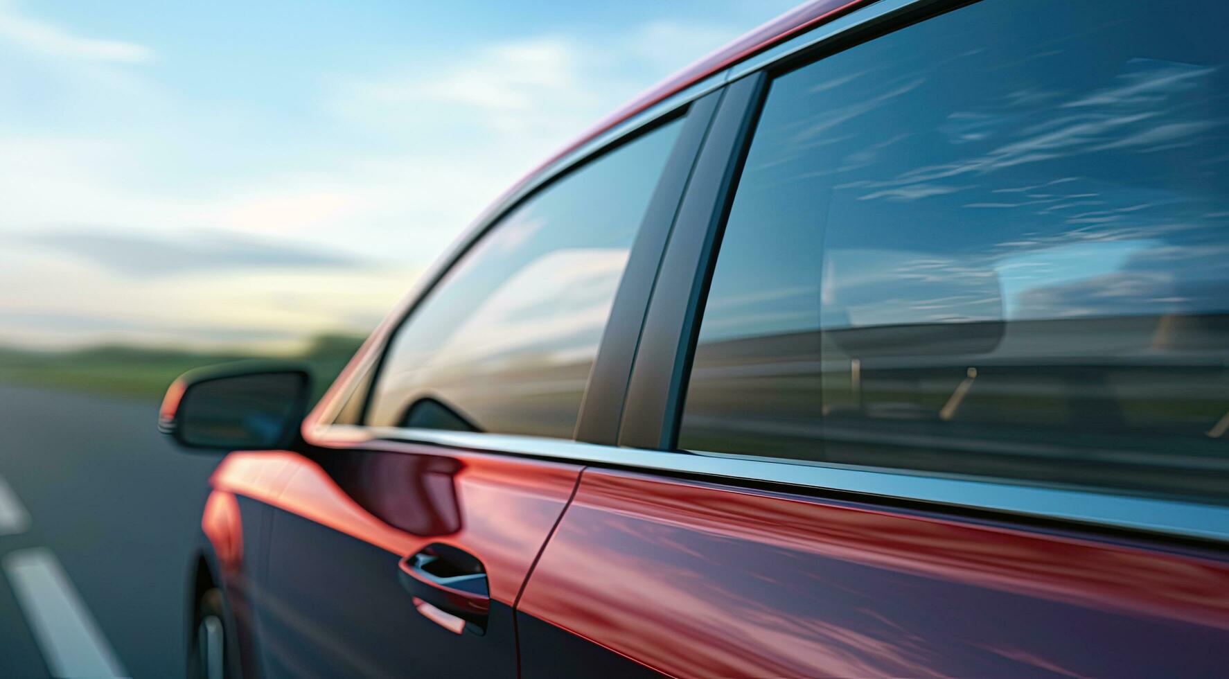 car window mockup travelling at high speed AI Generative photo