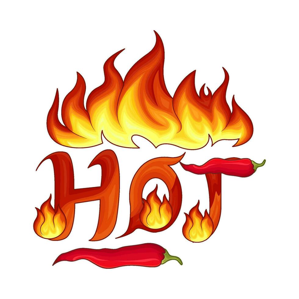 hot chili fire illustration vector