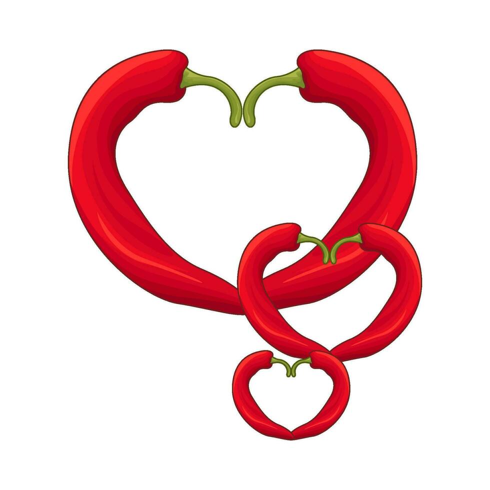 hot chili love illustration vector