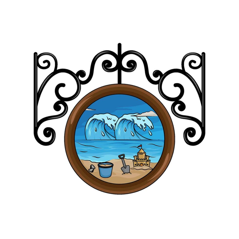 beach picture illustration vector