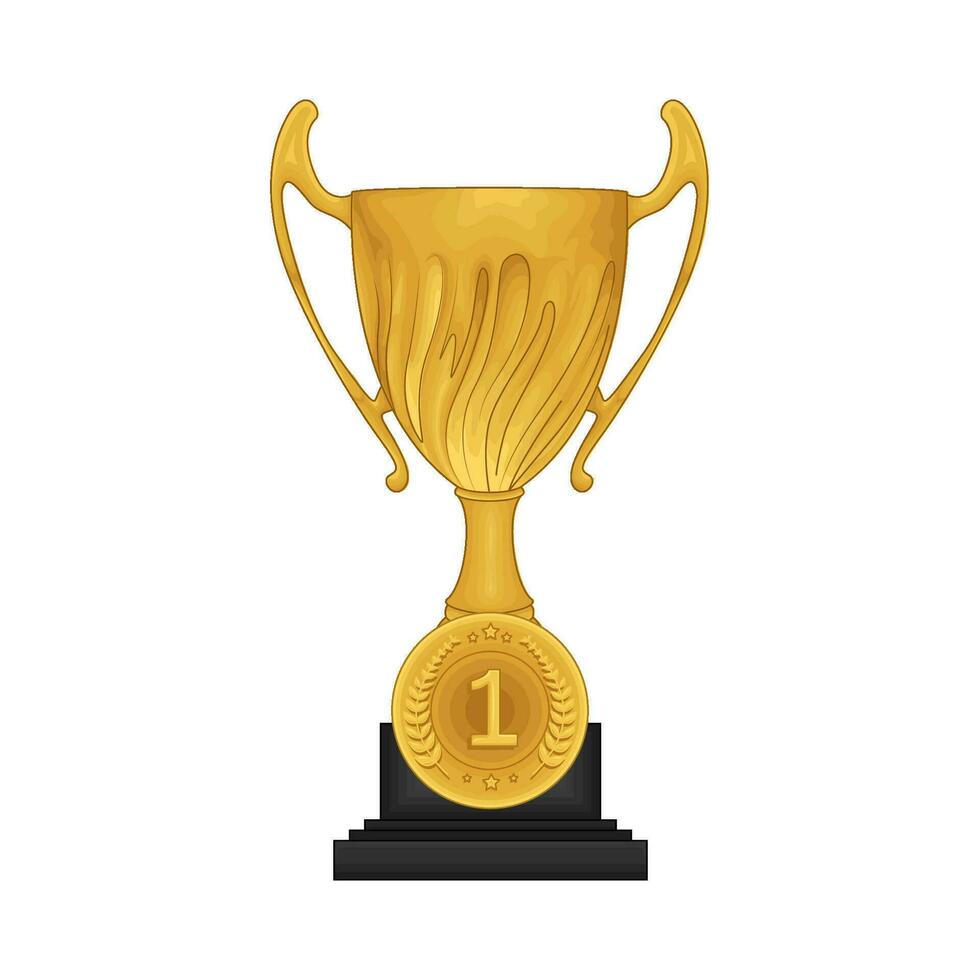 trophy gold winner illustration vector