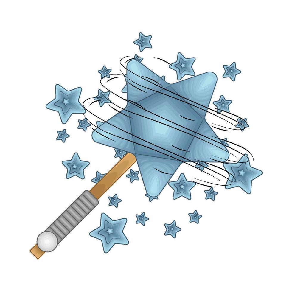 star blue stick with star blue illustration vector