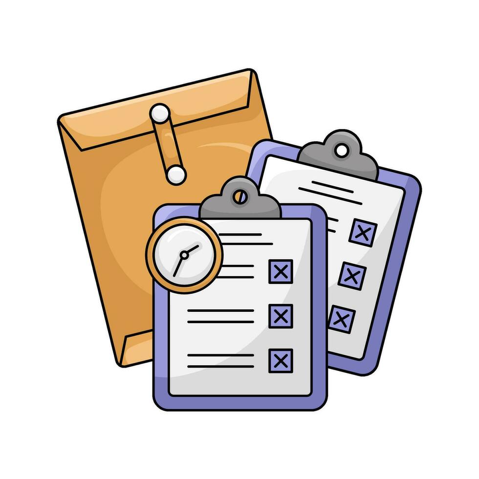 task list with mail illustration vector