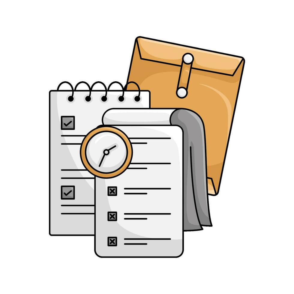 task list with mail illustration vector