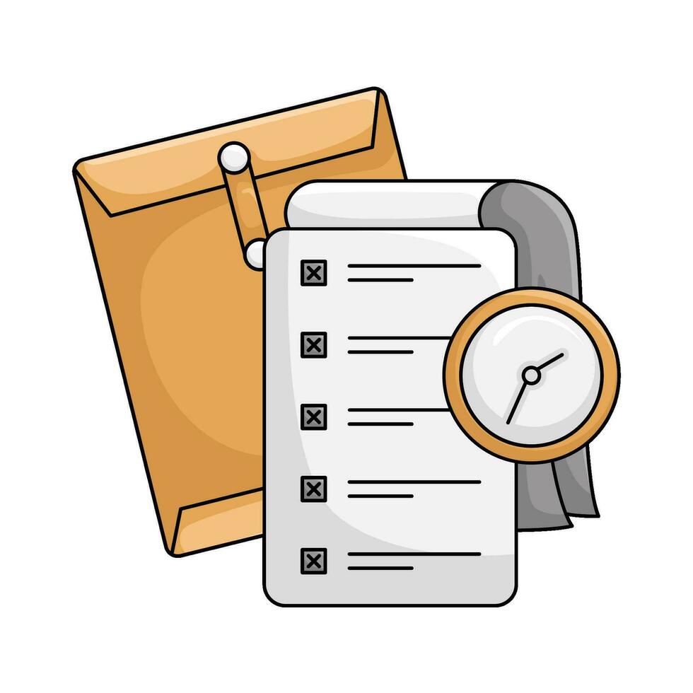 tarea lista con correo ilustración vector