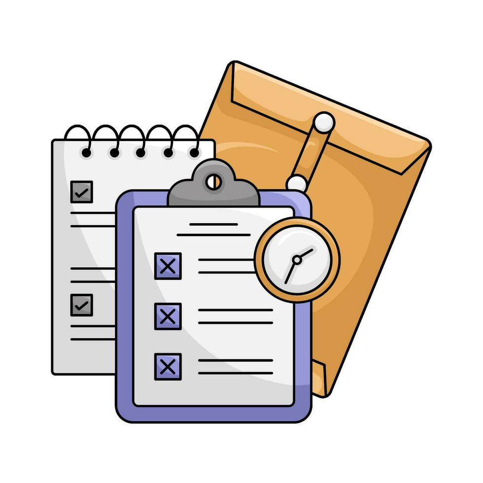 task list with mail illustration vector