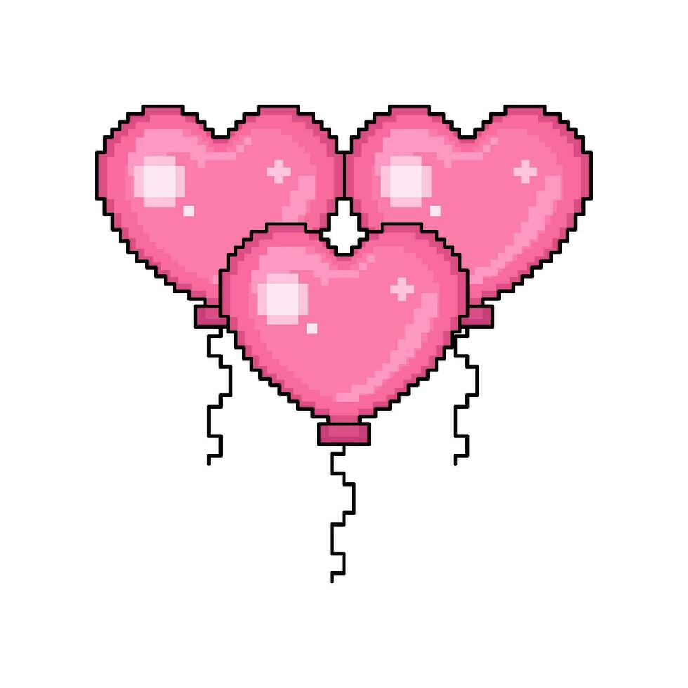 pixel love illustration vector