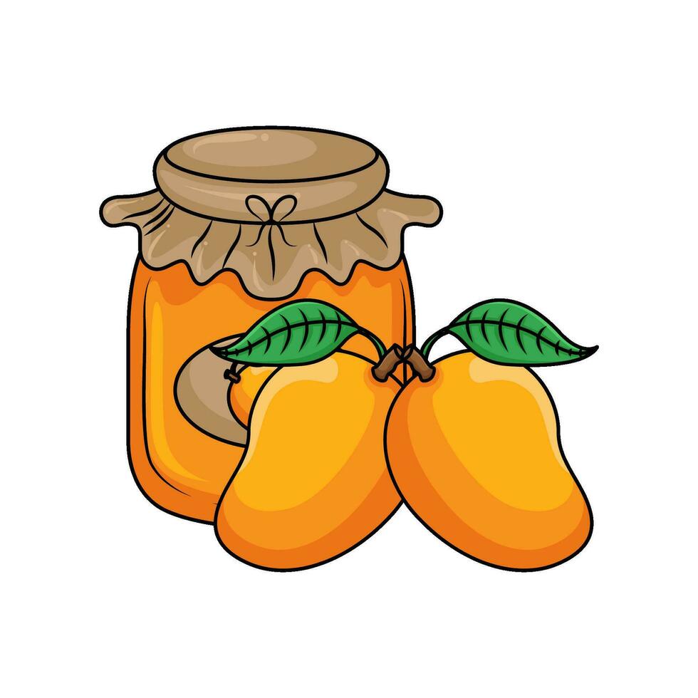 mango fruit with jam mango illustration vector
