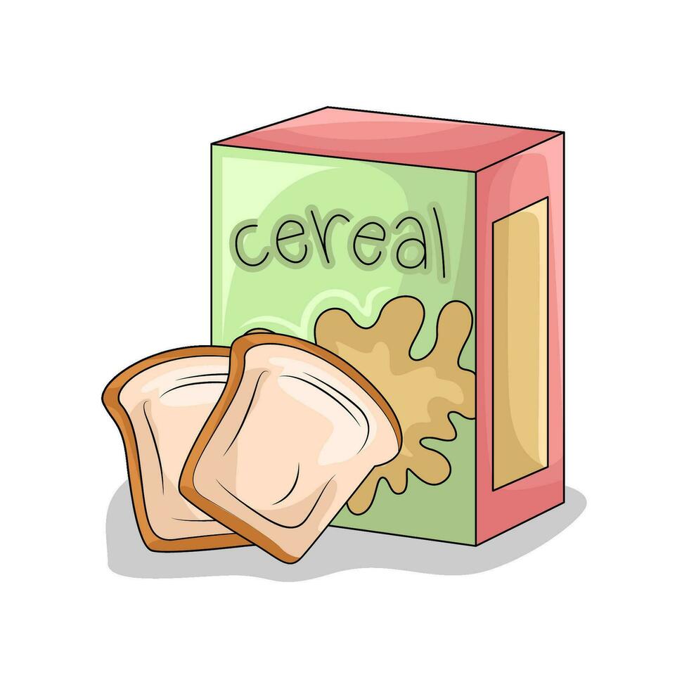 cereal box with wheat bread illustration vector