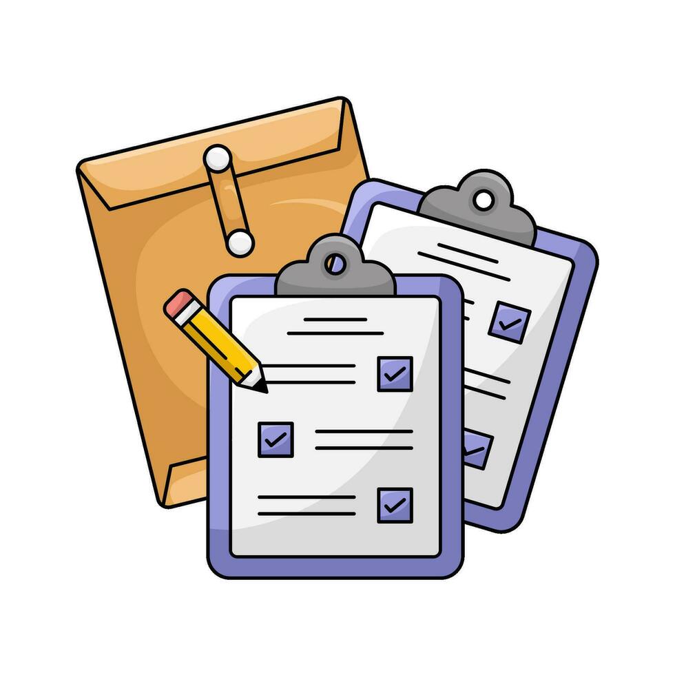 tarea lista con correo ilustración vector