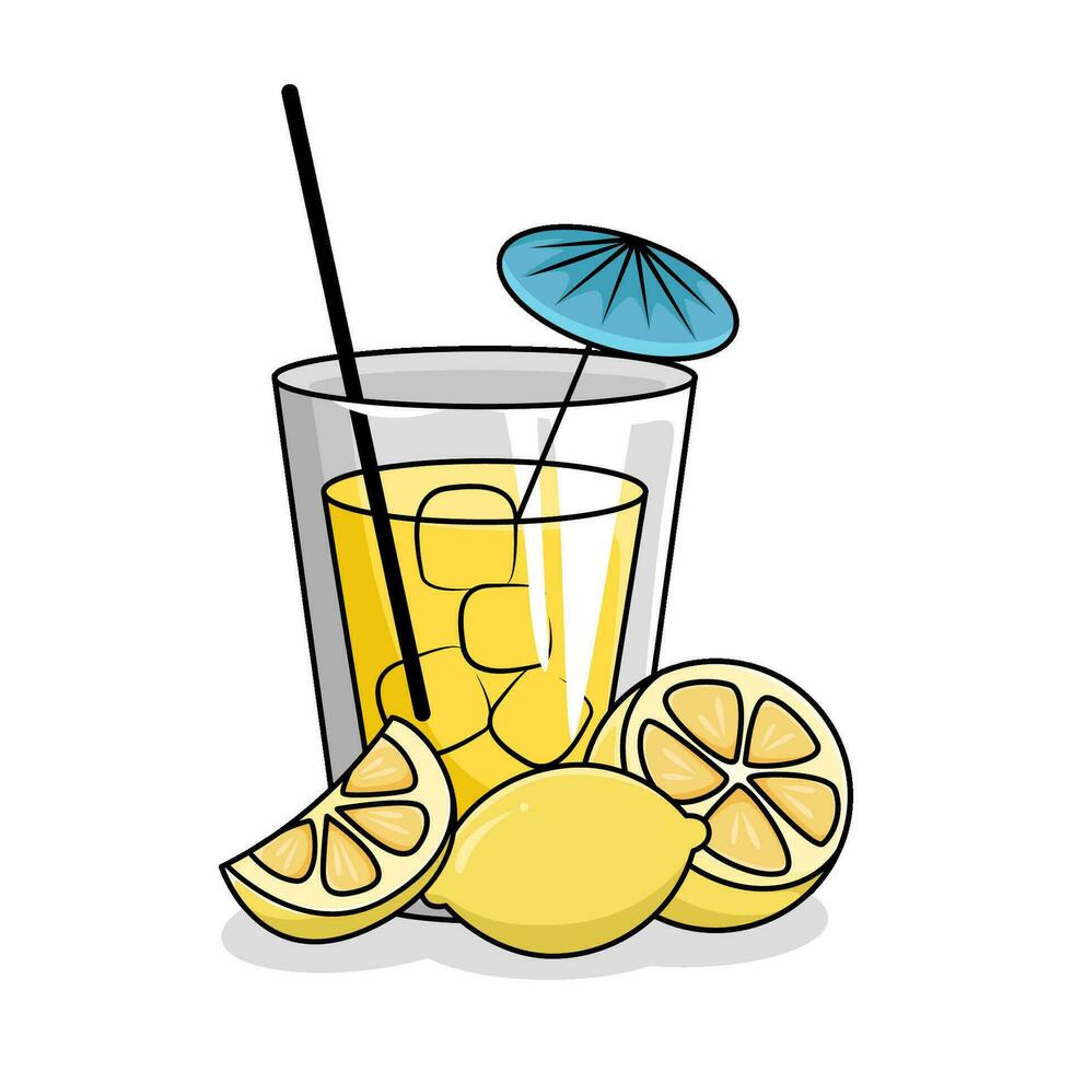 lemon drink illustration vector