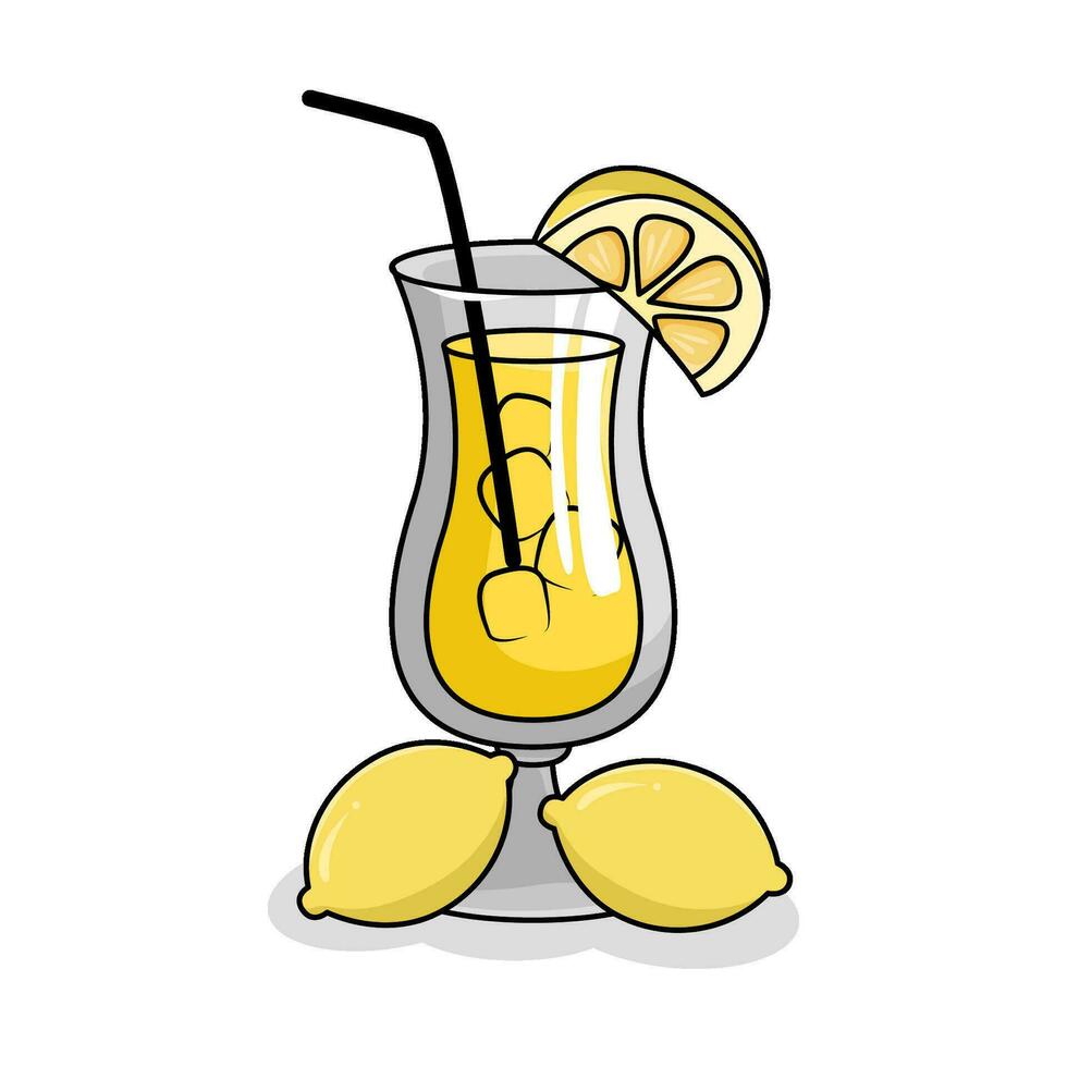 lemon drink illustration vector